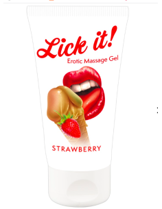 Erotični masažni gel Lick it Strawberry